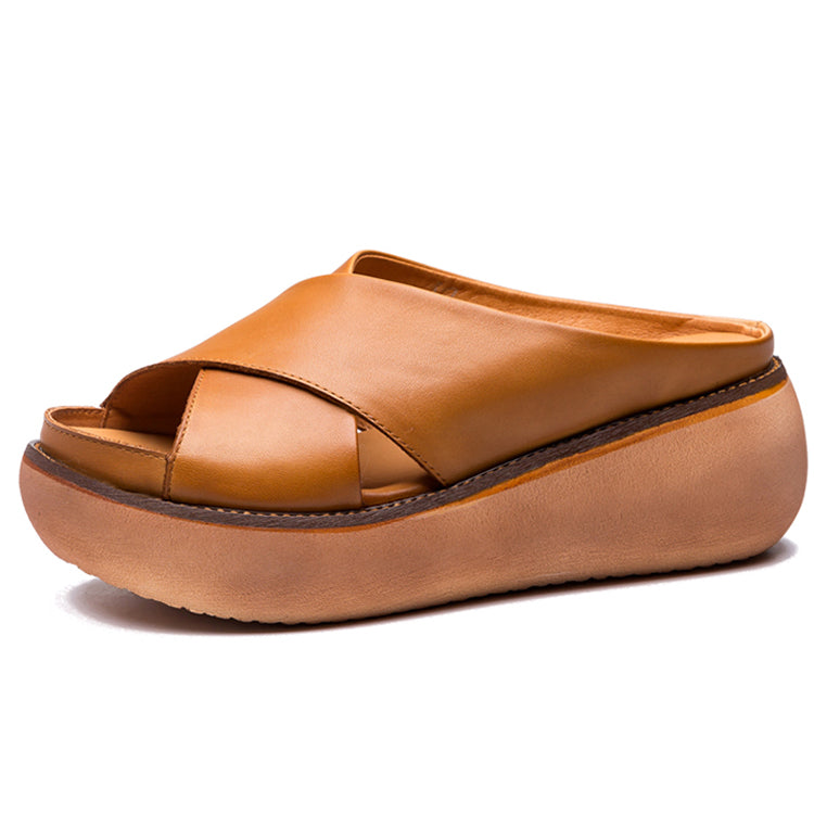 【レディースサンダル】ソール高さ:6cm?柔らか?滑り防止?レトロ　レディースサンダル　快適＆長持ち　通気透湿