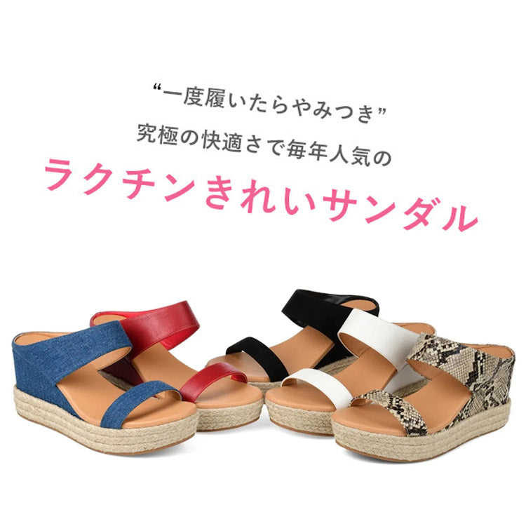 【レディースウエッジサンダル】8cmヒール脚長効果抜群　軽量で疲れにくい　滑り止め安定感強い　