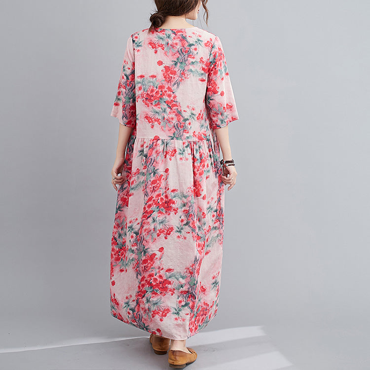 【レディースロング丈ワンピース】今季のマストバイアイテムです? レトロな雰囲気を漂わせるロング丈ワンピース！